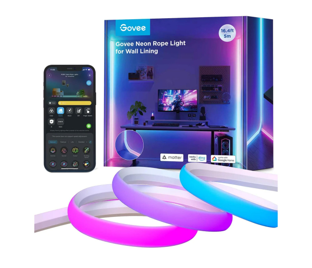 Govee Govee H6641 5m Neon Rope Light Oświetlenie LED RGBIC - 1366285 - zdjęcie